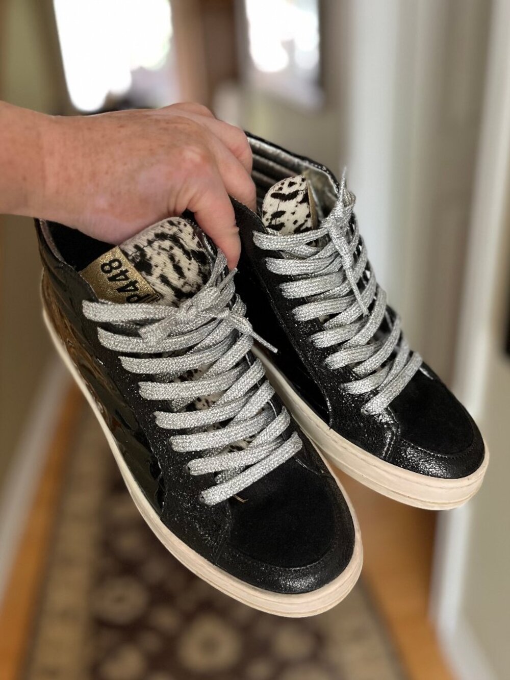 P448 Skate High-top Sneakers Patent Leather sz 37 - Authentic